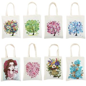 Stitch DIY Diamond Painting Handtas Herbruikbare schouderwinkel Opbergtas Woondecoratie Cadeau Opvouwbare Ecovriendelijke boodschappentassen