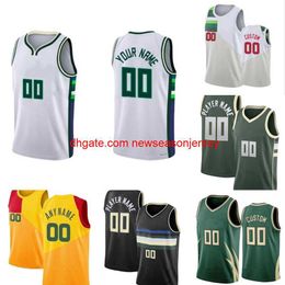 steek geborduurd 2022 basketbalshirts Custom Giannis Antetokounmpo City Khris Middleton Edition Jrue Holiday Bobby Portis Jr Connaughton Jersey