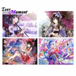 Stitch Ever Moment diamant moderne toile peinture mosaïque broderie point de croix Kits japon Anime dessin animé parapluie beauté fille ASF2368