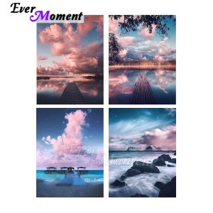 Stitch Ever Moment Diamond Painting Cloud Landscape Diamond Display Decoration Home Decoration Full Square Rounds Forets Art Kit ASF2162