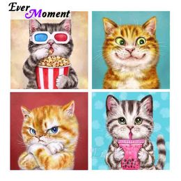 Stitch Ever Moment Diamond Painting Belle Cat Christmas Cadeau Rhingestone Picture Image Rendu photo Canvas Cross Stitch 5D ASF2402