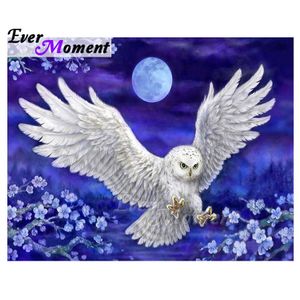 Stitch Ever Moment Diamond Painting White Eagle Flower Full Square boor 5d Diy Mozaïek Diamant borduurwerk Kruissteek Decor ASF1636