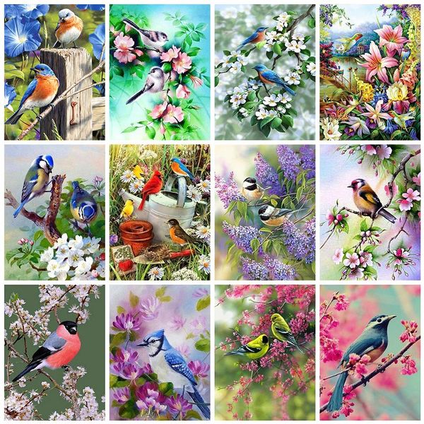 Stitch Evershine Full Square Diamond Painting Animaux 5d DIY DIAMOND BRODERY BIRD RHINESTONS PATO