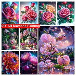 Stitch Fantasy Rose 5d Diold Diamond Painting Ab Drill Round / Square broderie Mosaïque Paysages Paysages d'artisanat Drake Home Decor