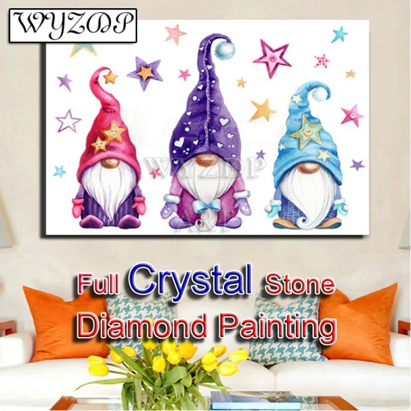 Fashion Stitch 100% Crystal Diamond Painting Santa Claus Full Square Bordado de mosaico Diamante Arte Cross Stitch Manual Home Docer