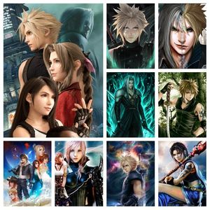 Stitch Final Fantasy Tifa Strife Diamond schilderen Mozaïek Kruissteek Donker en verlichting Hero Wall Art Picture Borduurkit Home Decor