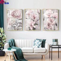 Stitch Flower Wall Art Diamant Peinture 3 Pièce Rose Floral Triptyque Salle De Bains Salon Décor À La Maison Plein Carré Diamant Broderie