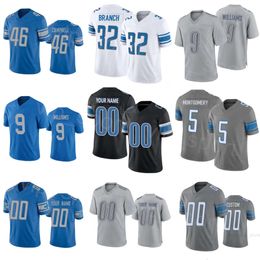 Stitch Football 21 Tracy Walker III Jerseys 5 David Montgomery 87 Sam Laporta 9 Jameson Williams 46 Jack Campbell 55 Derrick Barnes 32 Brian Branch Woman Youth Men