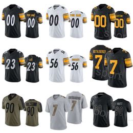 Stitch Football 56 Alex Highsmith Jerseys Team 7 Ben Roethlisberger 90 TJ Watt 55 Cole Holcomb 50 Elandon Roberts 31 Keanu Neal 23 Damontae Kazee Woman Youth Men