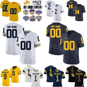 Stitch Football College Michigan Wolverines 23 Michael Barrett Jersey 18 Colston Loveland 25 Junior Colson 14 Roman Wilson 9 JJ McCarthy 2 Blake Corum University