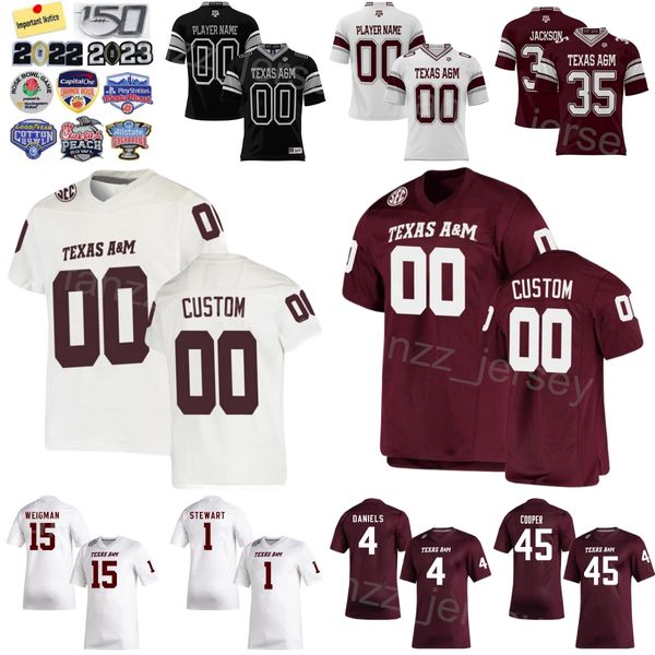 Stitch Football College Texas am Aggies 3 Noah Thomas Jersey Prosphere 8 Leveon Moss 45 Edgerrin Cooper 15 Conner Weigman 4 Amari Daniels 1 Evan Stewart University