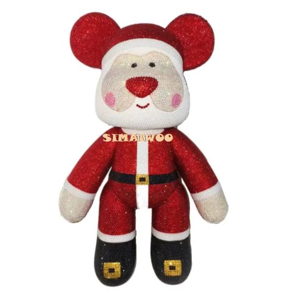 Stitch Handmade Hingestone Santa Claus Doll Christmas Digne Digne DIY Pain d'ouverture de diamant ours brillant