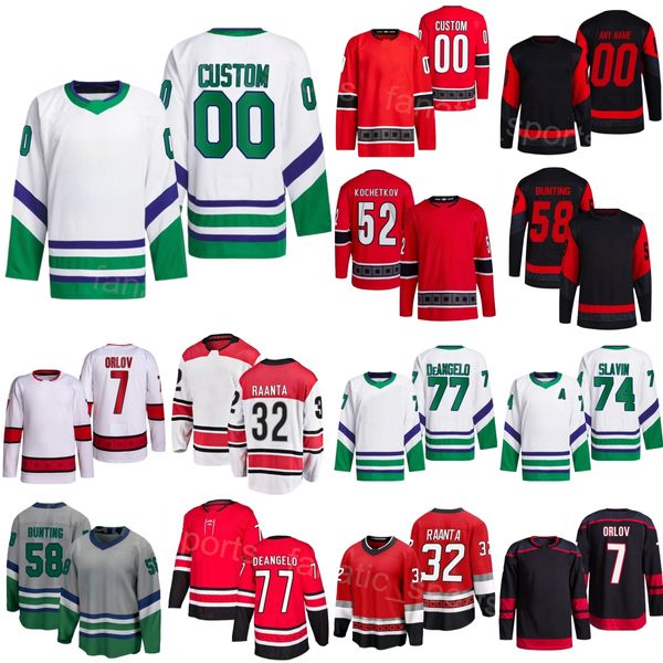 Stitch Hockey Hommes Enfant Femmes 52 Pyotr Kochetkov Jersey 77 Tony DeAngelo 7 Dmitry Orlov 74 Jaccob Slavin 58 Michael Bunting 32 Antti Raanta 37 Andrei Svechnikov