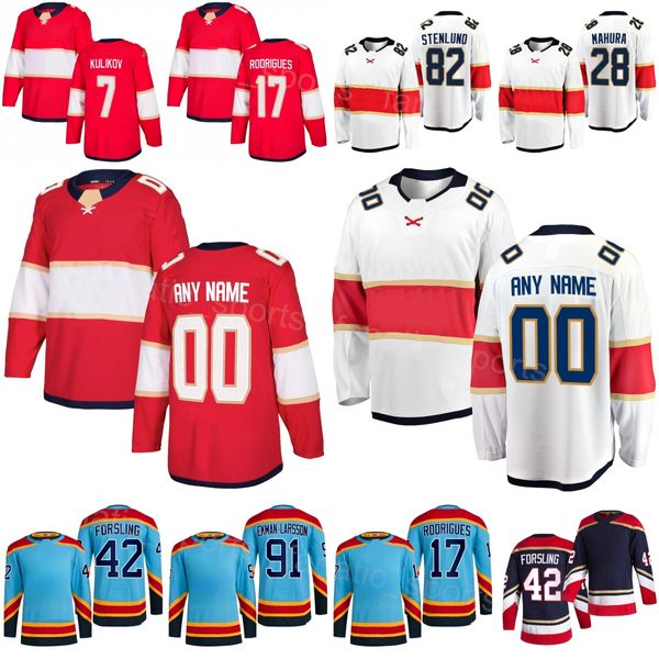 Stitch Hockey Hommes Enfant Femmes 77 Niko Mikkola Jersey 82 Kevin Stenlund 7 Dmitry Kulikov 42 Gustav Forsling 28 Josh Mahura 17 Evan Rodrigues 91 Oliver Ekman-Larsson