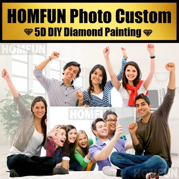 Stitch homfun photos personnalisées !!!Faites votre propre peinture de diamant entier Force en diamant en diamant de peinture bricolage à broder