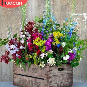 Stitch Huacan 5d Diy Diamond Painting Flower Handcraft Art Kit Home Decoratie Volledige boorronde Borduurwerkafbeelding