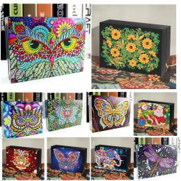 Stitch Huacan 5d DIY Diamond Painting Boîte de bijoux de forme spéciale Boîte de rangement Diamond Mosaïque Kits de broderie Conteneur DÉCOR