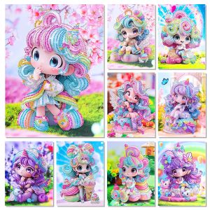 Stitch Ice Cream Princess Kinder Diamond Painting Diy Borduren met Frame Doorschijnend Strass Nonfull Diamond Picture Gift