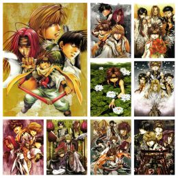 Stitch japonais anime saiyuki diamant peinture aventure série manga fils goku cross stitch broderie image mosaïque artisanat décor