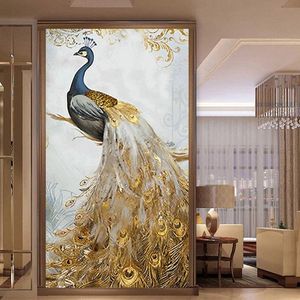 Stitch Light Style Luxury Gold Peacock Full Diamond Painting Wall Painting 5d Diam Diamond Cross Stitch Crafts Decor Paintinglessless