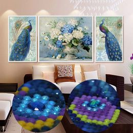 Stitch Needlwork Diamond broderie 5d DIY Diamond Painting Cross Stitch Special Fleed Diamond Diamond Set Paons décoratifs Fleurs