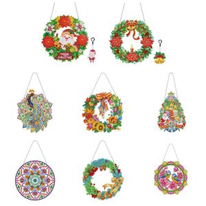 Stitch New DIY Diamond Painting Christmas Wreath Bird Peacock Special Shaped Dring Diamond Brodery Art Art Crafts Home Door Decor