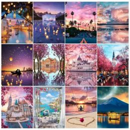 Stitch Ruopoty 5d Diamond Painting Decor Home Picture de Rigiance Diamond broderie Landscape Night View Gift Beded