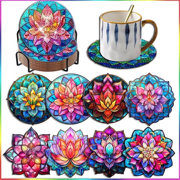 Stitch sdoyuno 8pc / sets fleurs coutures de peinture de diamant avec support de bricolage de peinture diamant