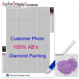 Stitch Sophie Beauty Diamond Painting Klant 100% AB Vierkant Mozaïek borduurwerk Diamond Art Borduurpakketten