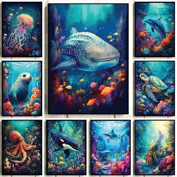 Stitch Superbe animal de mer Fish Turtle Shark Diamond Painting Nouveau arrivée Diamonds Full Mosaic 5D BRODEMPLE DIY RHIGNE