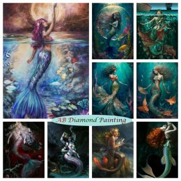 Stitch sous-marin Fairy Sirène AB PEINTURE DIAMAND PEINTURE ART Fantasie Ocean Paysage des strats de croix de croisement