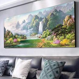 Stitch Waterfall Forest Mooi landschap 5d Diy Diamond schilderij landschap Cross Stitch Wall Art Diamond borduurwerk woonkamer decor