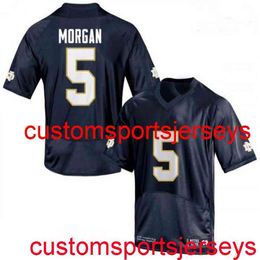 Cosido 2020 Hombres Mujeres Jóvenes # 5 Nyles Morgan Notre Dame Navy NCAA Football Jersey Personalizado cualquier número de nombre XS-5XL 6XL