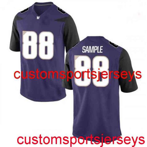 Cousu 2020 Hommes Femmes Jeunes Drew Échantillon Washington Huskies Violet NCAA Football Jersey Personnalisé n'importe quel numéro de nom XS-5XL 6XL