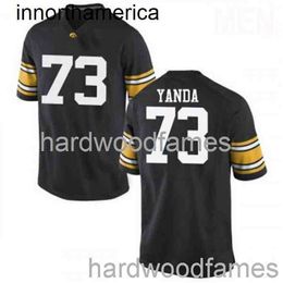 Gestikt 2020 Heren Dames Jeugd #73 Marshal Yanda Iowa Hawkeyes Zwart NCAA voetbalshirt XS-5XL 6XL
