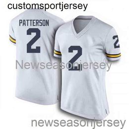 Cousu 2020 Michigan Wolverines # 2 Shea Patterson Jersey Blanc NCAA Personnalisé n'importe quel numéro de nom XS-5XL 6XL