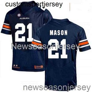 Cousu 2020 NCAA # 21 Tre Mason Tigers Navy Football Jersey Personnalisé n'importe quel numéro de nom XS-5XL 6XL