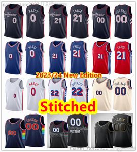 Maillots de basket-ball cousus Joel 21 Embiid Tyrese 0 Maxey Kelly 9 Oubre Jr. Cameron 22 Payne Tobias 12 Harris Buddy 17 Hield Kyle 7 Lowry Paul Reed 8 Melton Allen 3 Iverson