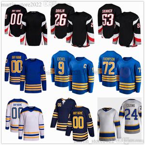 Cousue 2023/24 Jerseys de hockey 26 Rasmus Dahlin 53 Jeff Skinner 72 Tage Thompson 24 Dylan Cozens 9 Zach Benson 89 Alex Tuch 25 Owen Power 27 Devon Levi 16 Pat Lafontaine