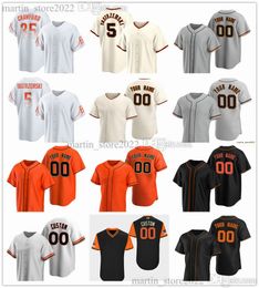 Gestikte Honkbalshirts 2023 28 Buster Posey 9 Matt Williams 22 Will Clark 51 Luis Gonzalez 17 Mitch Haniger 58 Bryce Johnson 78 Luis Matos Heliot Ramos Austin Slater