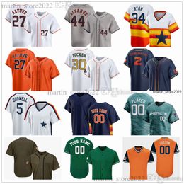 Gestikt honkbalshirt 2024 47 Rafael Montero 63 Oliver Ortega 55 Ryan Pressly 62 Bennett Sousa 65 Jose Urquidy 35 Justin Verlander 21 Yainer Diaz 38 Trey Cabbage