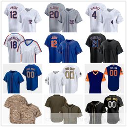 Maillots de baseball cousus 2024 18 Darryl Strawberry 41 Tom Seaver 17 Keith Hernandez 30 Michael Conforto 5 David Wright 31 Mike Piazza 12 Francisco Lindor