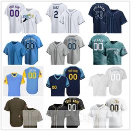 Maillots de baseball cousus 2024 28 Greg Jones 25 Curtis Mead 10 Amed Rosario 54 Austin Shenton 6 Taylor Walls 21 Jonny DeLuca 15 Josh Lowe 1 Richie Palacios 2 Yandy Diaz