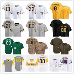 Maillots de baseball cousus 2024 Andrew 22 McCutchen 10 Bryan Reynolds 15 Oneil Cruz 65 Jack Suwinski 21 Roberto Clemente 8 Willie Stargell 66 Neverauskas 27 Tekulve