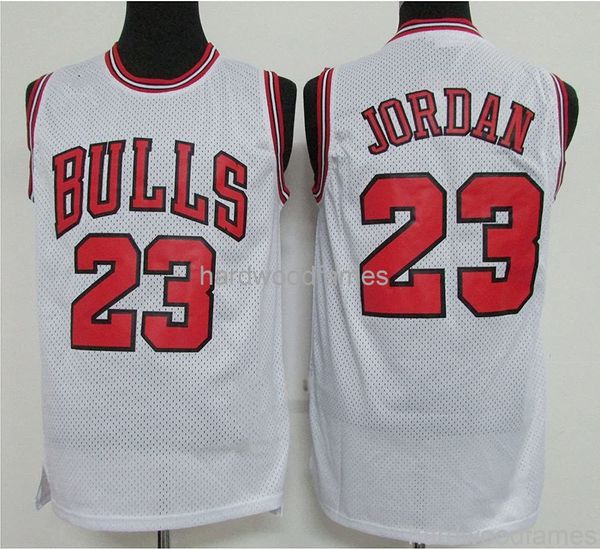 Jersey de baloncesto retro cosido 23 # Michael para hombre, bordado de malla, talla S-XXL, rojo, blanco, negro