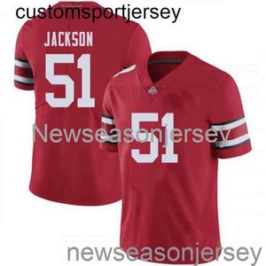 Cousu 51 Antwuan Jackson Ohio State Buckeyes Rouge NCAA Football Jersey Personnalisé n'importe quel numéro de nom XS-5XL 6XL