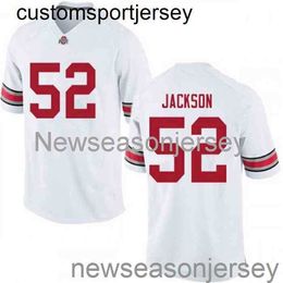 Gestikt 52 Antwuan Jackson Ohio State Buckeyes Wit NCAA Voetbal Jersey Custom elk naamnummer XS-5XL 6XL