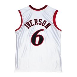 Gestikt basketbalshirt Allen Iverson #6 2002 All-Star Mesh Hardwoods Classics retro jerseys Heren Dames Jeugd S-6XL