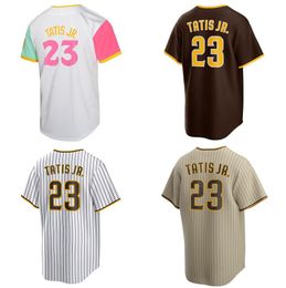 Jersey de béisbol de costura Fernando Tatis Jr a casa Jersey Men Mujeres Jóvenes