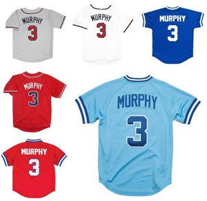 Jerseys de baseball cousus 3 Dale Murphy 1980 Blue Blanc Men Women Youth S-4xl Classics Retro Jersey